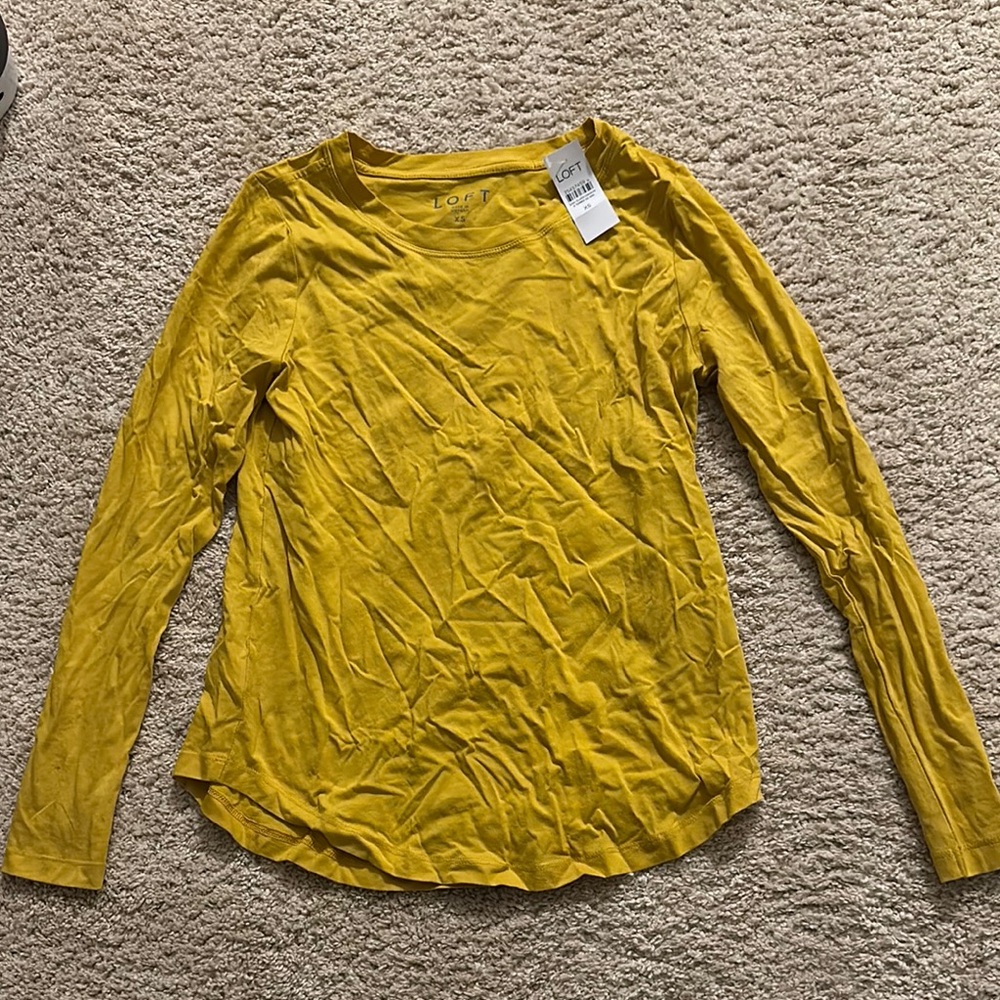 LOFT Mustard Yellow Long Sleeve Blouse